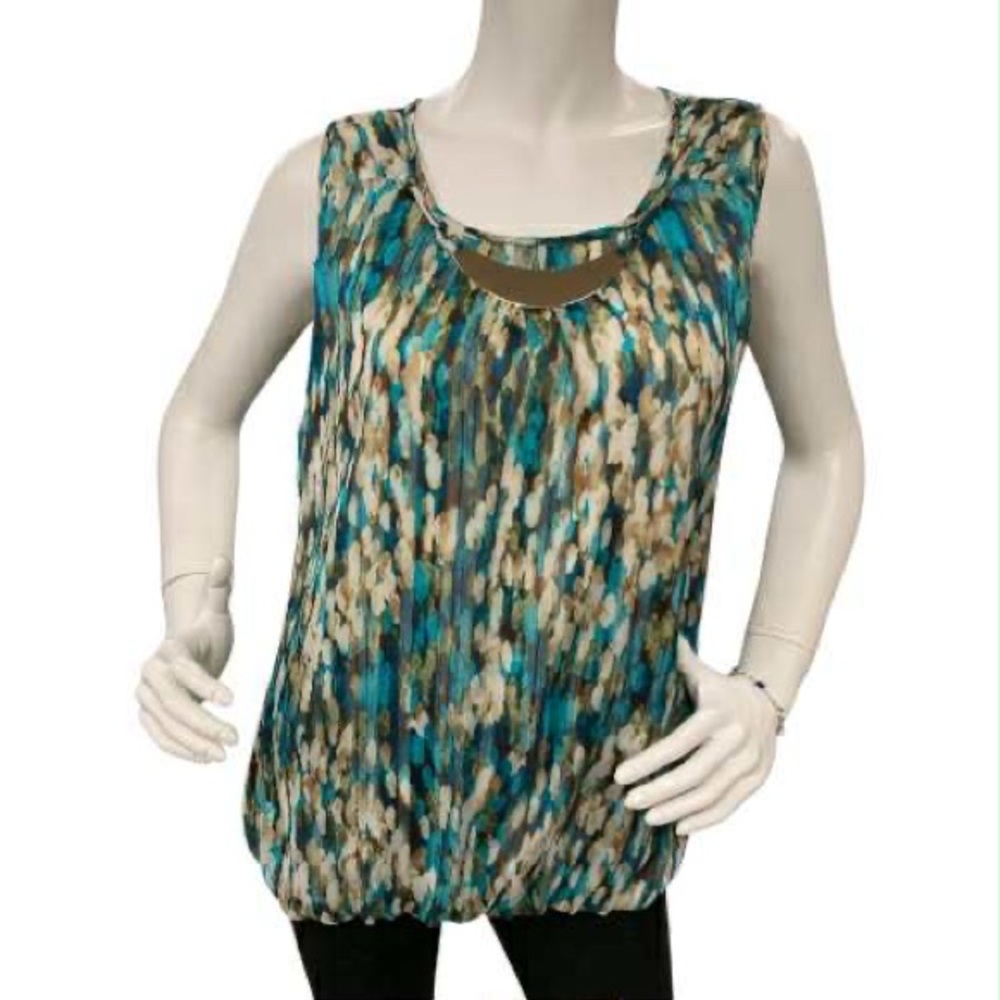 Roz & Ali Stylish Multicolor Sleeveless Top Size M